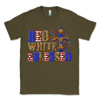 Army Green red white and blessed Classic Tee - texasbilliewilder