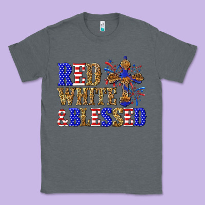 Classic Tee red white and blessed