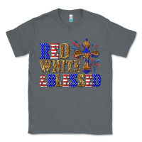 Charcoal Heather red white and blessed Classic Tee - texasbilliewilder