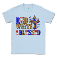 Dusty Blue red white and blessed Classic Tee - texasbilliewilder