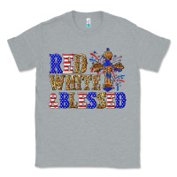 Heather Grey red white and blessed Classic Tee - texasbilliewilder