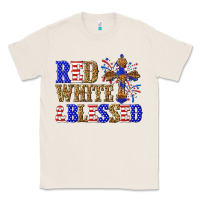 Natural red white and blessed Classic Tee - texasbilliewilder