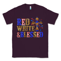 Plum red white and blessed Classic Tee - texasbilliewilder