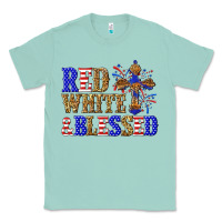 Seafoam red white and blessed Classic Tee - texasbilliewilder