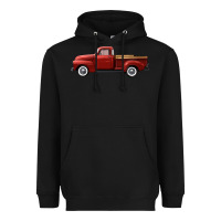 Black western red truck right side view Heavyweight Hoodie - FaDigitalArtStudio