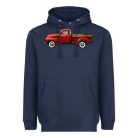 Navy western red truck right side view Heavyweight Hoodie - FaDigitalArtStudio