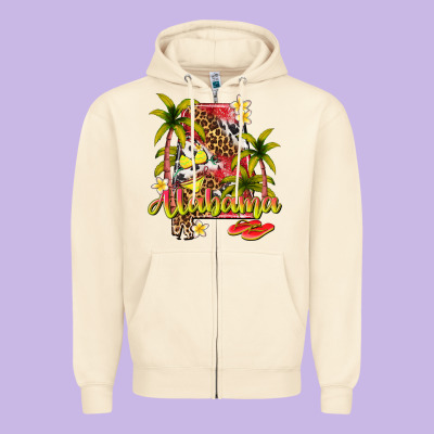 Summer Alabama Zipper Hoodie Designed By Texasbilliewilder