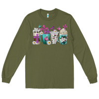 Army Green blessed coffee cups Long Sleeve Tee - texasbilliewilder