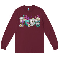Burgundy blessed coffee cups Long Sleeve Tee - texasbilliewilder