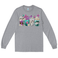 Heather Grey blessed coffee cups Long Sleeve Tee - texasbilliewilder