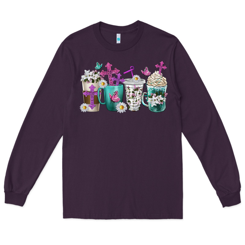 Blessed Coffee Cups Long Sleeve Tee by texasbilliewilder | Teevron