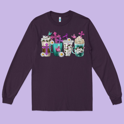 Long Sleeve Tee blessed coffee cups