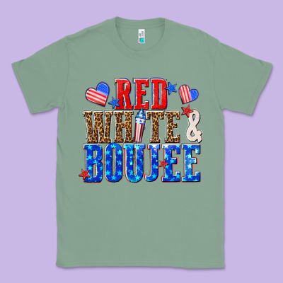 Classic Tee red white and boujee billie wilder