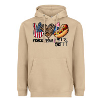 Mushroom peace love let's get it Heavyweight Hoodie - CowhideDigitalArt