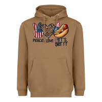 Toasted Coconut peace love let's get it Heavyweight Hoodie - CowhideDigitalArt