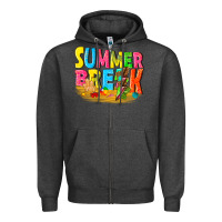 Charcoal Heather summer break Zipper Hoodie - texasbilliewilder