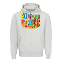Dove Grey summer break Zipper Hoodie - texasbilliewilder