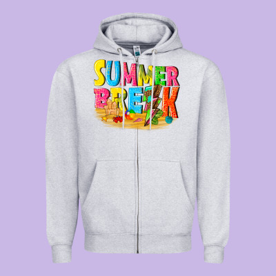 Summer Break Zipper Hoodie Designed By Texasbilliewilder