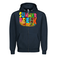 Navy summer break Zipper Hoodie - texasbilliewilder