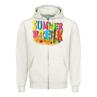 Oatmeal Heather summer break Zipper Hoodie - texasbilliewilder