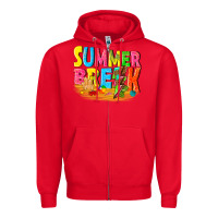 Red summer break Zipper Hoodie - texasbilliewilder