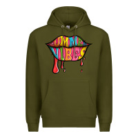 Army Green summer vibes lips Premium Hoodie - Jasminsmagicworld