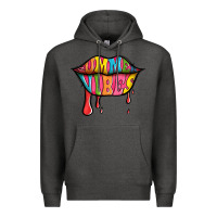 Charcoal Heather summer vibes lips Premium Hoodie - Jasminsmagicworld