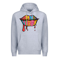 Heather Grey summer vibes lips Premium Hoodie - Jasminsmagicworld