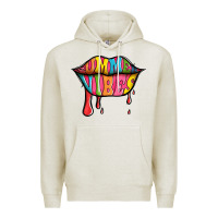 Oatmeal Heather summer vibes lips Premium Hoodie - Jasminsmagicworld