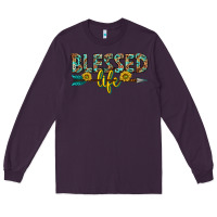 Plum blessed life western Long Sleeve Tee - texasbilliewilder