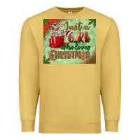 Antique Gold just a girl who loves christmas mousepad Premium Sweatshirt - BundleAndBundleShop
