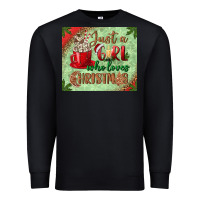 Black just a girl who loves christmas mousepad Premium Sweatshirt - BundleAndBundleShop