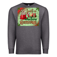 Charcoal Heather just a girl who loves christmas mousepad Premium Sweatshirt - BundleAndBundleShop