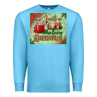 Ocean Blue just a girl who loves christmas mousepad Premium Sweatshirt - BundleAndBundleShop