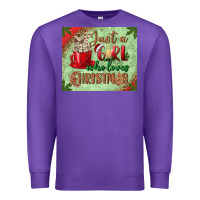 Purple just a girl who loves christmas mousepad Premium Sweatshirt - BundleAndBundleShop