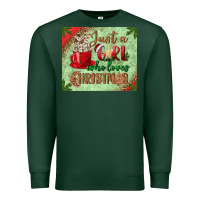 Sports Green just a girl who loves christmas mousepad Premium Sweatshirt - BundleAndBundleShop