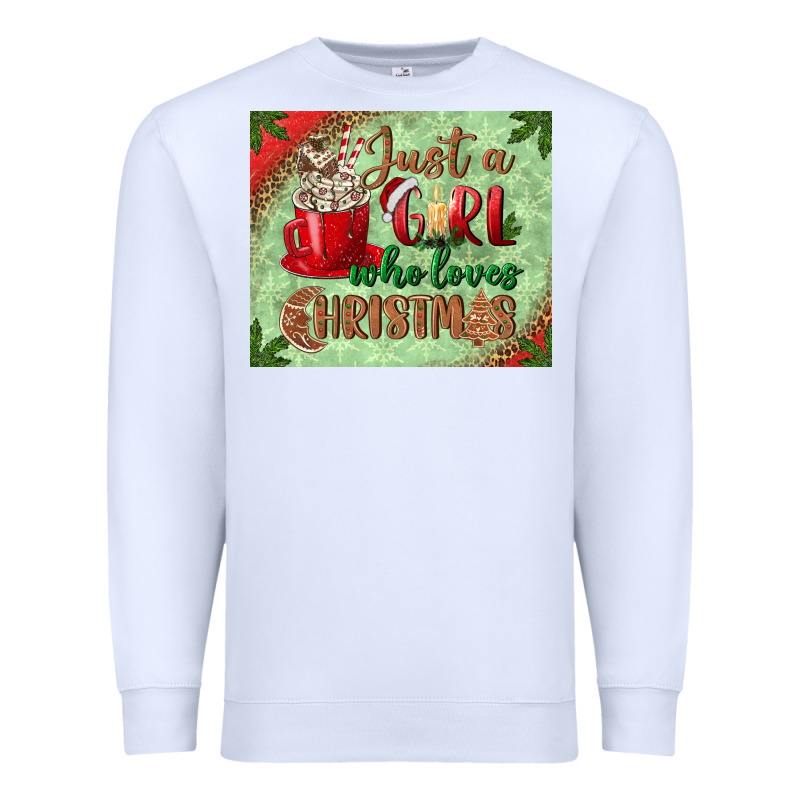 Just A Girl Who Loves Christmas Mousepad Premium Sweatshirt by BundleAndBundleShop | Teevron