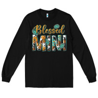 Black blessed mini with leopard and aztec Long Sleeve Tee - texasbilliewilder