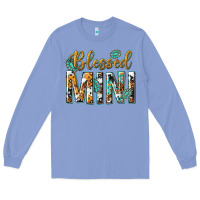 Colony Blue blessed mini with leopard and aztec Long Sleeve Tee - texasbilliewilder