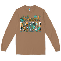 Toasted Coconut blessed mini with leopard and aztec Long Sleeve Tee - texasbilliewilder