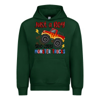 Forest Green just a boy who loves monster trucks Urban Hoodie - MaliasSmallBusiness