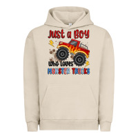 Pigment French Oak just a boy who loves monster trucks Urban Hoodie - MaliasSmallBusiness