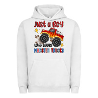 Pigment Lunar Rock just a boy who loves monster trucks Urban Hoodie - MaliasSmallBusiness