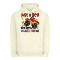 Pigment Pistachio just a boy who loves monster trucks Urban Hoodie - MaliasSmallBusiness
