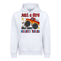 White just a boy who loves monster trucks Urban Hoodie - MaliasSmallBusiness