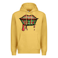 Antique Gold summer vibes watermelon lips Premium Hoodie - Jasminsmagicworld