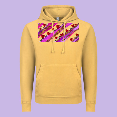 Leopar And Cowhide With Heart Candies Vintage Hoodie Designed By Adodesignshop
