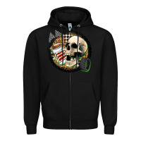 Black race skull Zipper Hoodie - Zillion Design Studio