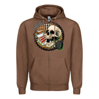 Chestnut race skull Zipper Hoodie - Zillion Design Studio