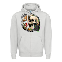 Race Skull Zipper Hoodie | Teevron